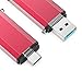 Kootion Dual Flash Drive 32GB USB-C/Type-C/USB3.1 + USB 3.0 OTG Jump Drive for USB C Smartphones, Samsung Galaxy S9, Note9, S8, S8 Plus, LG G6, Google Pixel XL, Tablets and New MacBook, Red
