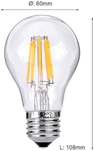 Liqoo ® 4x 8W E27 Glühfaden LED Lampe Energiesparlampe 800 Lumen 2800K