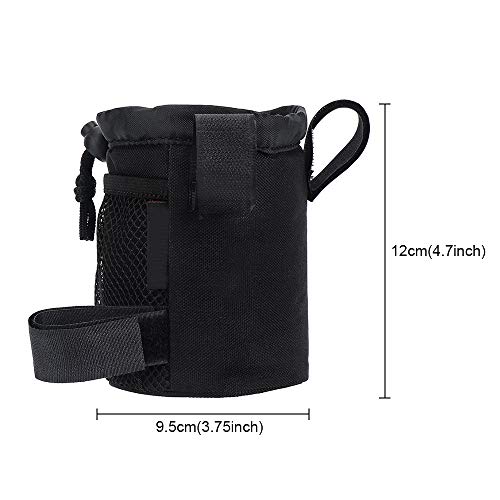 Wheelchair Drink Cup Holder Three Strap Adjustable Stroller Bottle Holder for Rollator Rolling Walker Transport Chairs Stroller Bike Universal Water Black