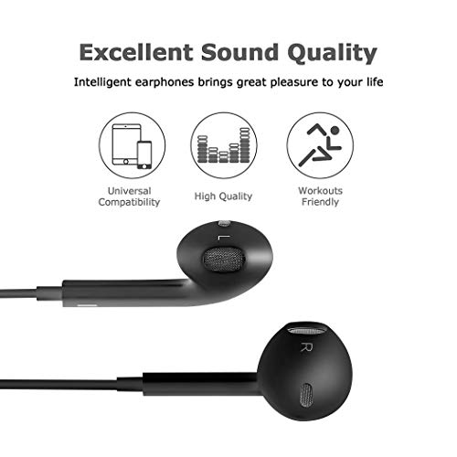 Earphones/Earbuds/Headphones, Premium in-Ear Wired Earphones with Remote & Mic Compatible Apple iPhone 6s/plus/6/5s/se/5c/iPad/Samsung/MP3 MP4 MP5,VK1