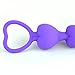 LoveI Anal Sex Toy Beads Butt Plug Heart Shaped Prostate Massager with Safe Pull Ring Handle Soft Carry Bag Unisex G Spot - Purple