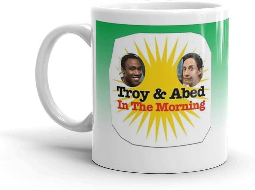 Top Banana Gifts Troy and Abed in The Morning - Community - Funny Parody Mug - Glossy Ceramic Photo Mug