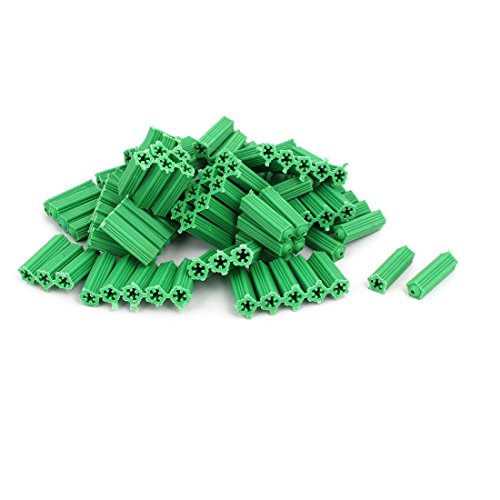 uxcell 8mm x 25mm Plastic Masonry Screws Fixing Wall Anchor Green 100pcs