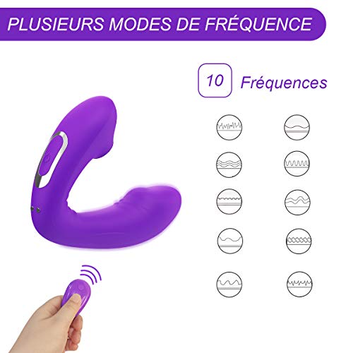 CoralKiss Masseur Électrique, Masseur Portable, Recharge par Connexion USB, Silicone Médical, Violet