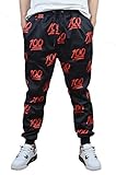 Unisex Emoji 100 Score Training Running Sweatpants Joggers (Large,red)