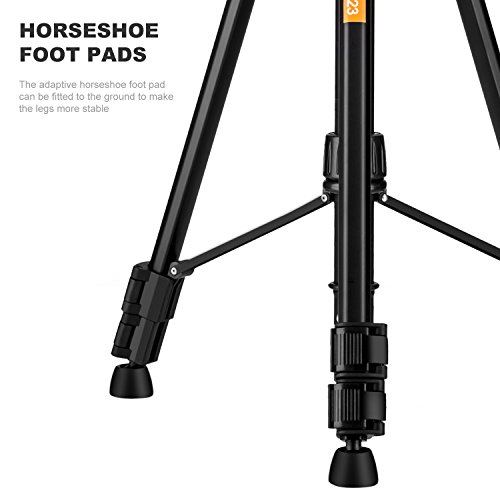 K&F Concept TL2023 Trepied Ultraleger Trepied Appareil Photo en Aluminium avec Sac Transport Hauter Maximum: 152cm trepied pour Camera DSLR Canon Nikon Sony Fujifilm Panasonic lumix Max: 3kg - Image 4
