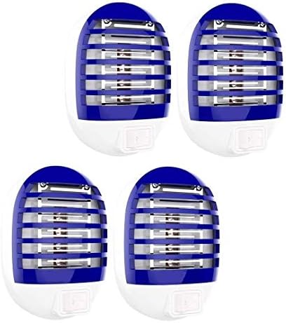 Maxtry 4 Pack Plug in Electronic Insect Killer Mosquito Lure Lamp Pest Control Bug Zapper Eliminates Flying Pests Gnat Trap Indoor with Night Light