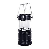 Rechargeable Camping Lantern- Solar Charging Camp LED Lantern- Collapsible Camping Flashlights for Backpacking Emergencies, Camping, Reading, Hurricanes, Outages, Storms