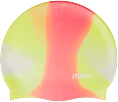MARU 100% Silicone Swimming Hat Unisex Adult Yellow/Red One Size