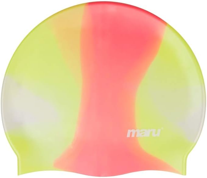 MARU 100% Silicone Swimming Hat Unisex Adult Yellow/Red One Size