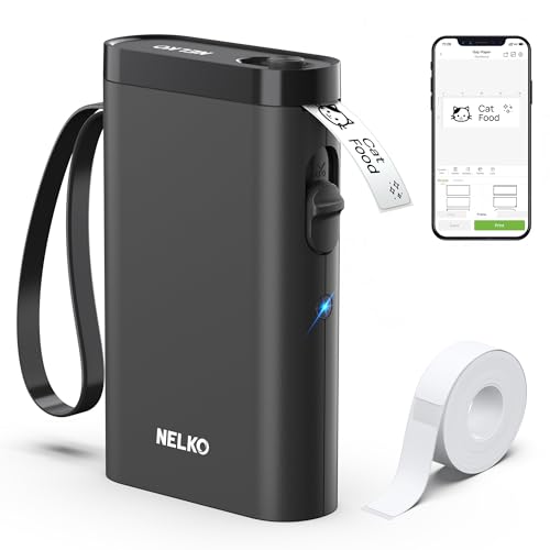 Nelko Label Maker Machine with Tape, P21 Bluetooth Label Printer, Wireless Mini…