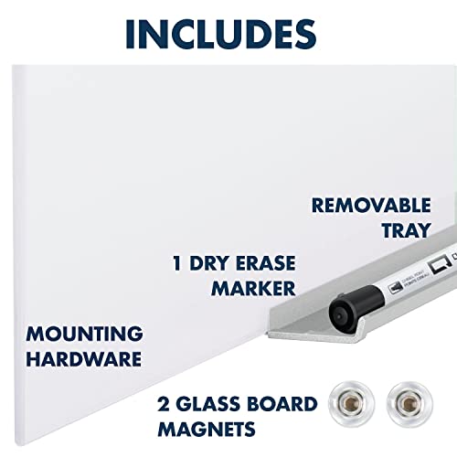 Quartet Glass Dry Erase White Board, 50" x 28" Whiteboard