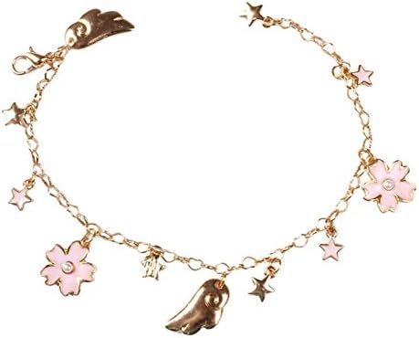 Wolisen Card Captor Sakura star moon cat Flower Bracelets for Girl Gifts(Cat,Sakura)