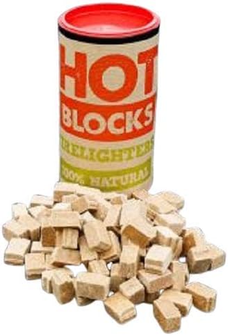 Hotblocks Firelighters 100% Natural Recycled Wood Fibre Vegetable Oil 100pc