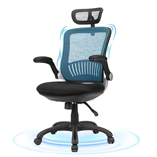 Ergonomic Office Chair Komene Mesh Desk Chair with Adjustable Backrest and Flip up Armrest