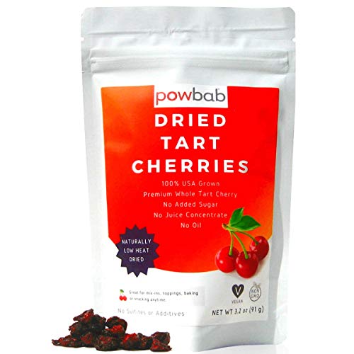powbab Dried Tart Cherries Unsweetened 100 USA Grown Organic Montmorency Tart Cherry. No