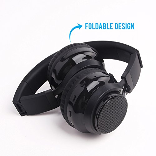 SoundBot SB250 Stereo Bluetooth Wireless Speaker Headphone, Foldable Design 3.5mm AUX Audio Port (Cable Included)