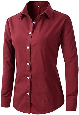 BenibosWomen's Formal Work Wear White Simple Shirt