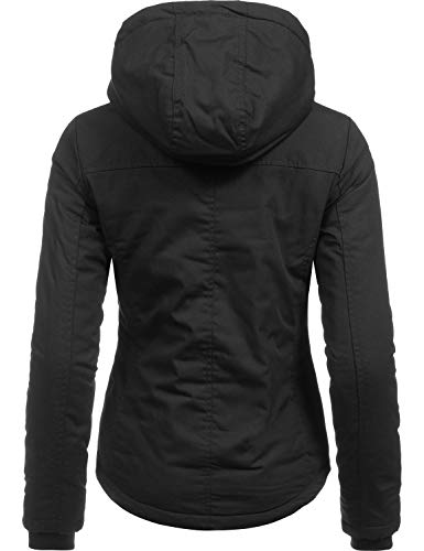 Sublevel-Damen-Winterjacke-mit-Kapuze-Gemusterte-Jacke-im-Sportlichen-Look-in-Rot-Blau-Wei-Schwarz