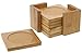 6-Piece Drink Coasters Set - Square Bamboo Coasters with Holder - 3.75 x 3.75 inches