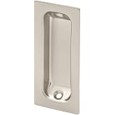 Prime-Line N 7342 Brass Closet Door Pull, 3-1/4 Inches H x 1-3/8 Inches W, Satin Nickel (2 Pack)