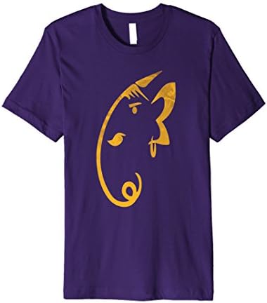 Men's Lord Ganesha Minimalistic and Elegant Art Tshirt. Large Purple