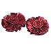 DZT1968®1 Pair Rose Flower Window Treatment Curtain Holdback Decor Tieback (Red)