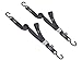 PowerTye Cam Buckle Tie Down Straps – 2 inch x 8ft Straps with S-Hooks – Ideal for Motorcycle, ATV, Trailers, and Truck Bed Cargo – 600 lb WLL & 1,800 lb Break Strength – USA Made, Black (Pair)