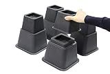 Jeronic Bed Risers 8 inch Heavy Duty, 3 Height Option Furniture Risers, Bed Riser and Bed Lifts, Black