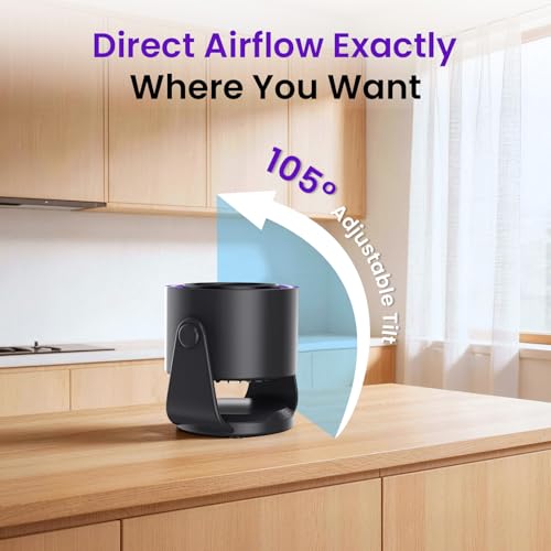 PALATALA Desk Fan, Ultra Quiet Portable Fan 100 Speeds, Powerful USB Fans Rechargeable 105°Adjustable Tilt, LED Digital Display Small Table Fans for Bedroom, Office, Kitchen, Travel, Camping