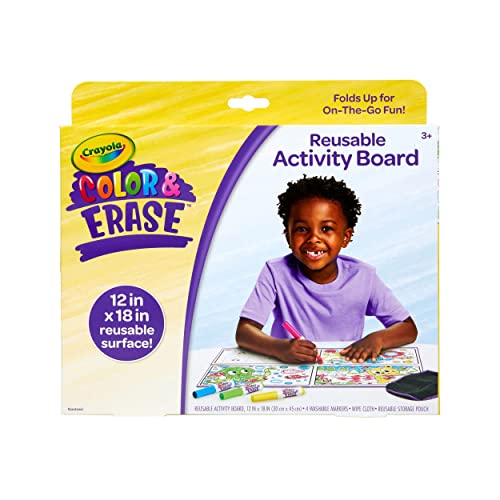 Crayola Color and Erase Reusable Activity Board, Gift for Kids, Ages 3