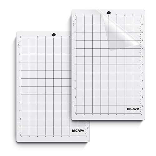 Nicapa Cutting Mat for Silhouette Portrait [Standardgrip, 8x12 inch 2pack] Adhesive&Sticky Vinyl Set Craft Sewing Non-Slip Flexible Gridded Cut Mats Replacement Matts Accessories Craft Sewing