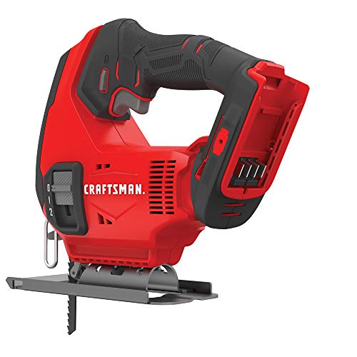 CRAFTSMAN V20 CORDLESS JIG SAW, 3 ORBITAL SETTINGS, UP TO 2,500 SPM, BARE TOOL ONLY (CMCS600B)