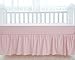 TILLYOU Crib Bed Skirt Dust Ruffle, 100% Natural Cotton, Nursery Crib Bedding Accessory Toddler Bedskirt for Baby Boys Girls, 14