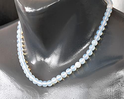 ElisaJewelryArt Natural Opal Beaded Choker Necklace Genuine Gemstone  Passion Stone Clasp Closure Necklace Un