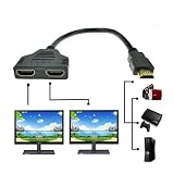 HDMI Male to 2 HDMI Female 1 in 2 out Splitter Cable,Tuscom 1080P HDMI Port Male to 2 Female 1 In 2 Out Splitter Cable Adapter Converter