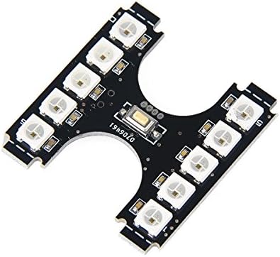 ZCGC Drone LED Tail Light Board Dual Mode ( Independently Control or CleanFlight Control) 10 WS2812B LED for GEP-VX5 GEP-TX5 Suitable for Classic FPV Racing Drone (10WS2812B LED)