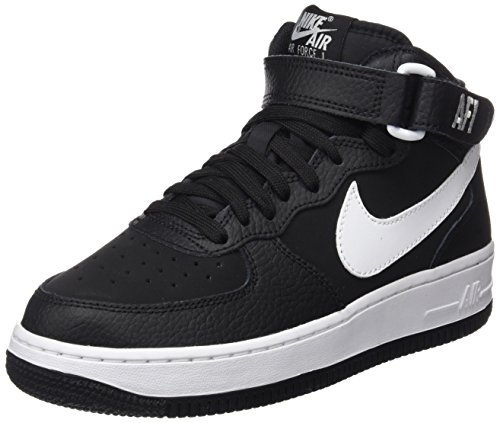 Nike Kids AIR Force 1 MID (GS) Black White Size 4.5