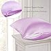 Silk Pillowcase for Hair and Skin with Hidden Zipper, Ravmix Both Sides 21Momme Mulberry Silk Cooling Pillow Case Standard Size 20×26inches, 1PCS, Light Purple