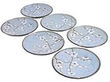 Happy Sales Sauce Dish Coaster Cherry Blossom Round 6 pc