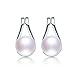 Freshwater Cultured Genuine Pearls Jewelry Set with Necklace & Stud Earrings by DIAMOVI - 925 Sterling Silver - Stunning Wedding Bridal Jewelry - Luxury Fashion Style - White