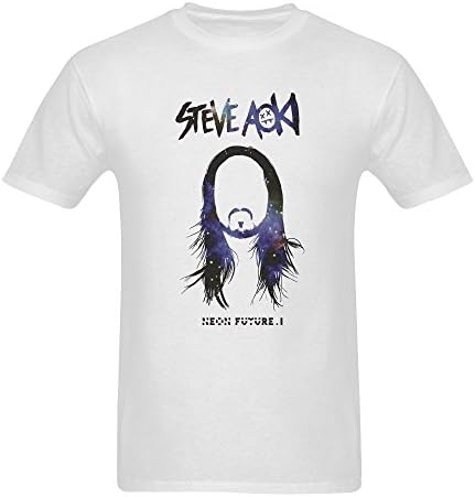 CAIZI Men's Steve Aoki Pattern T-shirt White XX-Large