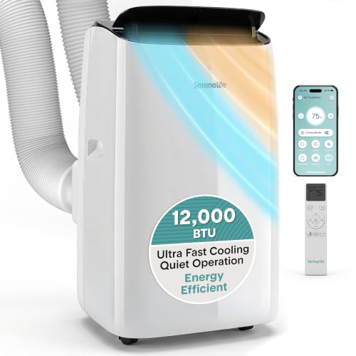 SereneLife 12000 BTU Inverter Portable Air Conditioner & Heater with Wi-Fi |