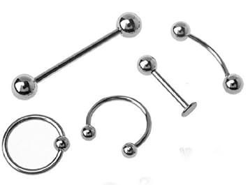 5pcs Lot of Body Piercing Jewelry 14g 