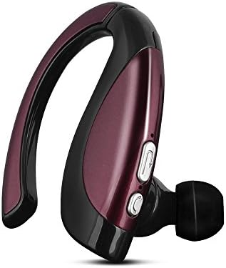 WISZEN Wireless Bluetooth In-Ear Headset, Bluetooth In-Ear Ear hook Headset with Built-in Microphone Able to Make/Answer Calls Hands-Free, Touch Controls, Noise Cancellation Headphone (Claret)