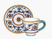 Ricco Deruta Campanello Coffee Cup & Saucer - Made in Italy by Grazia