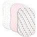 Bassinet Bed Sheets – Premium Bassinet Fitted Sheets for Halo, Mika Micky, Maxi Cosi & Others - 4 Pack – 100% Jersey Knit - Bassinet Bedding for Standard Size Oval or Halo Bassinet Pads for Girls