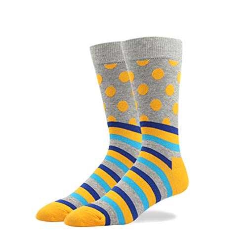 Odor Resistant Men Dress Crew Socks Cute -Funky Colors Novelty Style Pattered (BSK68-M-dark green 5 pairs, US Men Size 8-12/EU 41-46) - Thumbnail 4