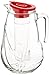 Bormioli Rocco Rolly Jug Container – Modern Glass Pitcher With Ant-Dilution Ice Container, Removable Red Lid & Strong Handle – Water Jug Dispenser For Juice, Iced Tea, Juice, Lemonade (87¼ Ounces)
