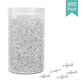 900 PCS Clear Push Pins, Demaxiya Standard Corkboard Pins for Home & Office, Plastic Thumb Tacks with Sharp Point for Bulletin Board, Crafts, Fabric Marking
